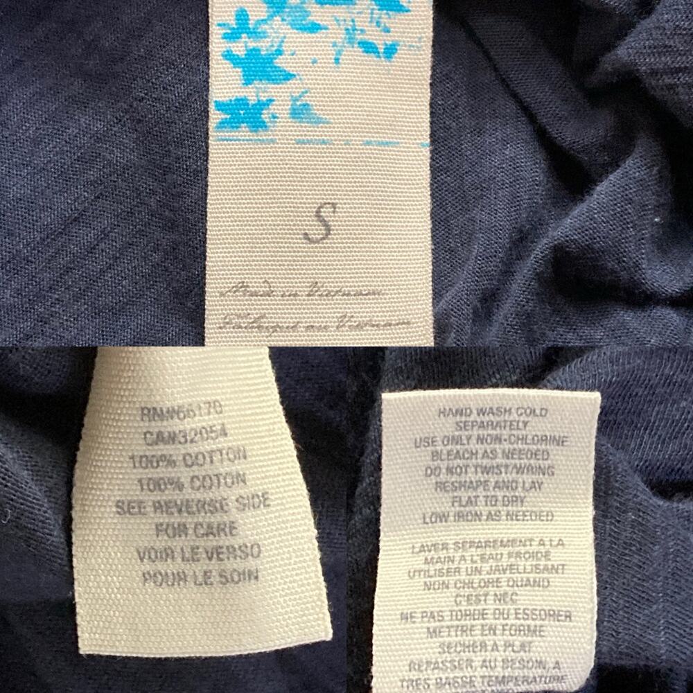 Anthropologie Blue Cotton Top With Floral Applique Neckline Pinktucks Size Small - Picture 8 of 16